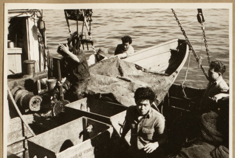 Hiro on a boat (ddr-densho-542-778)