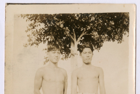 Two men in swimsuits (ddr-densho-495-54)