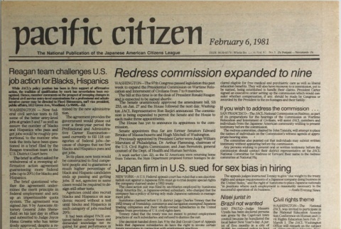 Pacific Citizen, Whole No. 2124, Vol. 92, No. 5 (February 6, 1981) (ddr-pc-53-5)