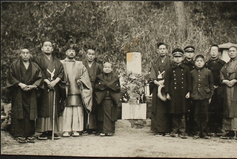 Family portrait in Japanese cemetery (ddr-densho-259-241)