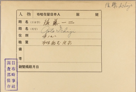 Envelope of Ichiji Goto photographs (ddr-njpa-5-1165)