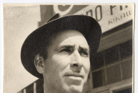 Portrait of a man wearing a hat (ddr-densho-542-796)