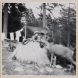 Two boys feeding a deer (ddr-densho-522-291)