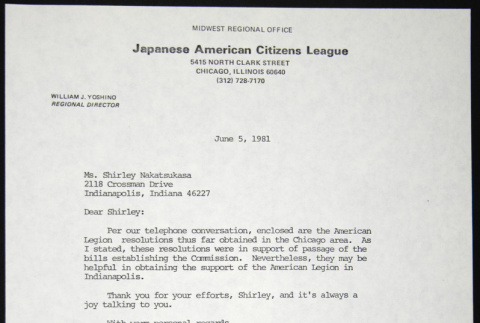 Letter to Shirley Nakatsukasa from Bill Yoshino (ddr-chijacl-1-630)