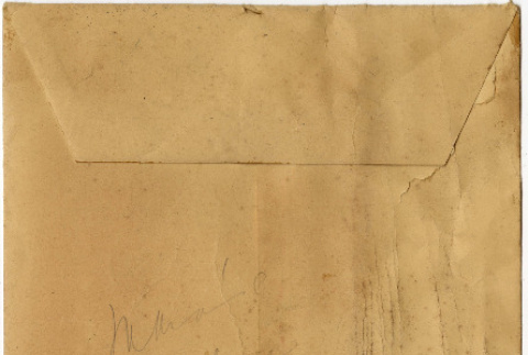 Envelope containing photo ddr-densho-426-1849, and note (ddr-densho-426-1850)