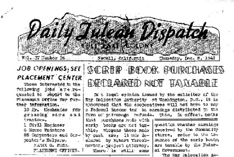 Tulean Dispatch Vol. IV No. 18 (December 3, 1942) (ddr-densho-65-340)