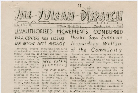 Tulean Dispatch Vol. 7 No. 10 (October 5, 1943) (ddr-densho-65-410)
