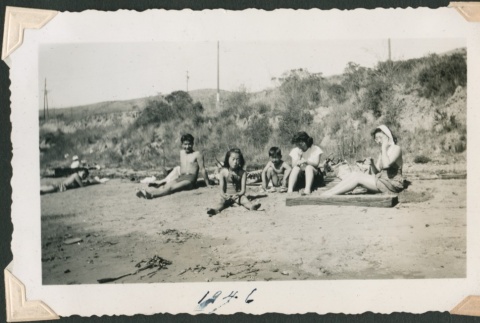 A family at the beach (ddr-densho-321-163)