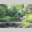 Eyeglass bridge and stone lantern, Japanese Garden pond (ddr-densho-354-2872)
