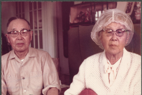 Older couple, woman in hair net (ddr-densho-523-601)