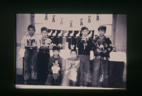 (Slide) - Image of boys holding various crafts (ddr-densho-330-184-master-c4410eeebe)