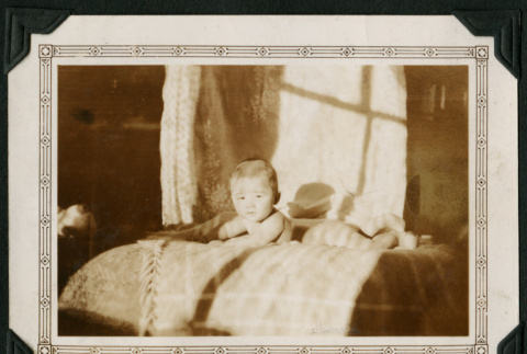 Baby laying on blanket (ddr-densho-359-908)