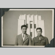 Two men pose at War Ministry Building (ddr-densho-397-133)