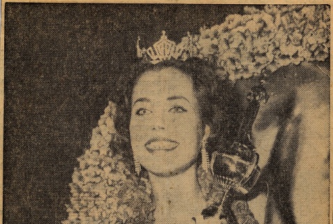 Newspaper clipping of Miss Hawaii 1961 (ddr-njpa-2-996)