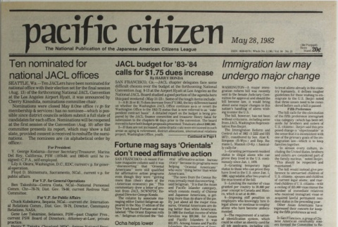 Pacific Citizen, Vol. 94, No. 21 (May 28, 1982) (ddr-pc-54-21)