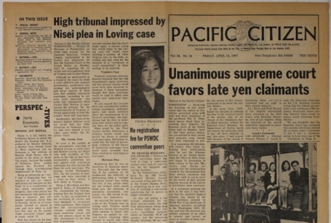 Pacific Citizen, Vol. 64, No. 15 (April 14, 1967) (ddr-pc-39-16)
