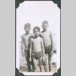 Photo of three boys in swimming trunks (ddr-densho-483-1194)