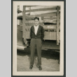 Man in front of truck (ddr-densho-359-167)