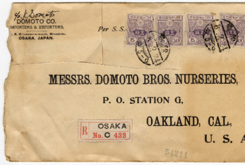 Letter to Domoto Bros. Nursery (ddr-densho-356-197)