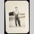 Gary Kikawa in a cardigan (ddr-densho-542-718)