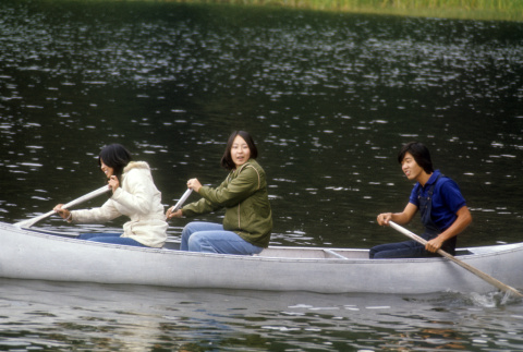 Campers canoeing on the lake (ddr-densho-336-861)