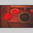 Display of lacquerware trays and ashtrays (ddr-densho-426-320)