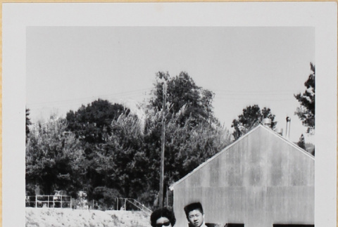 Yoshiko, William, Leslie and Susan Shiomi by waterway (ddr-densho-522-586)