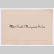 Sachi Margaret Sakai's graduation name card (ddr-densho-550-108)