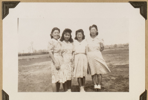 Four young women at Rohwer (ddr-densho-542-495)
