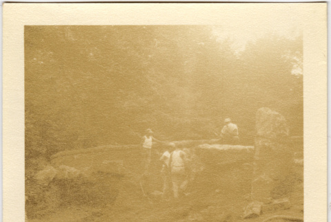 Men working on retaining wall and staircase (ddr-densho-377-1361)