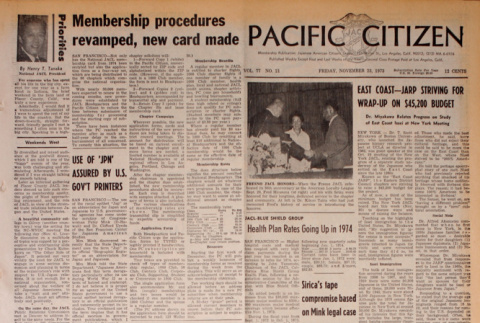 Pacific Citizen, Vol. 77, No. 21, (November 23, 1973) (ddr-pc-45-46)