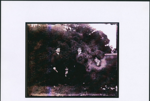 Three men in a garden (ddr-densho-423-458)