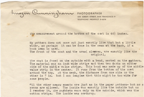 Letter written on Imogene Cunningham stationary (ddr-densho-422-88)