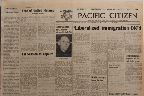 Pacific Citizen, Vol. 53, No. 12 (September 22, 1961) (ddr-pc-33-38)