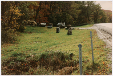 Rock landscaping drive entrance (ddr-densho-377-1902)