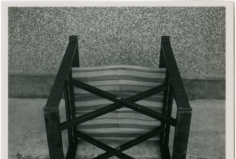 Wood chair with canvas back and seat (ddr-densho-426-921)