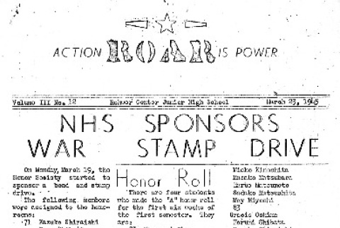 Rohwer Junior High School Roar, Vol. III No. 12 (March 23, 1945) (ddr-densho-143-401)