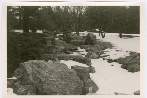 Rock waterway covered in snow (ddr-densho-377-2028)