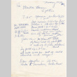 Notes likely written by Tomoye Takahashi (ddr-densho-424-925)
