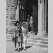 Former incarcerees leaving Central Methodist Church, Detroit, Michigan (ddr-csujad-14-35)