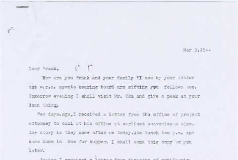 Letter to Frank Emi from Isamu (Sam) Horino (ddr-densho-122-462)