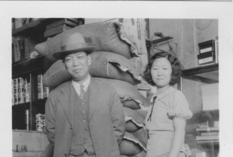 Man and woman in store (ddr-densho-128-39)