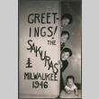 Holiday card with David, Gerald and Chester Jr. and Norman Sakura (ddr-densho-523-179)