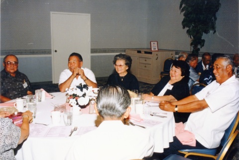 [Mini-reunion, attendees at table] (ddr-csujad-1-144)
