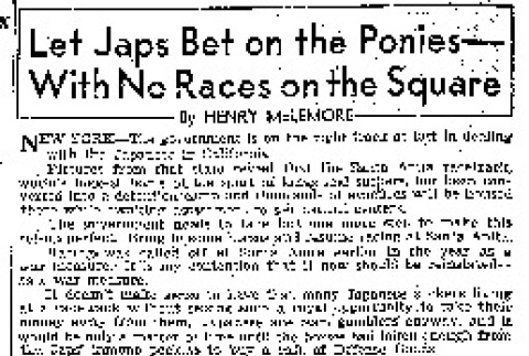 Let Japs Bet on the Ponies -- With No Races on the Square (April 2, 1942) (ddr-densho-56-738)