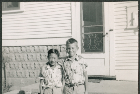 Two boys standing (ddr-densho-523-293)