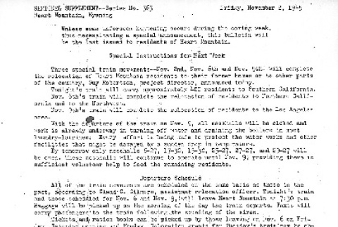 Heart Mountain Sentinel Bulletin No. 363 (November 2, 1945) (ddr-densho-97-548)