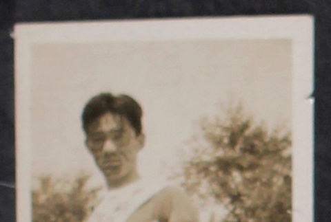 Man with sign and sash (ddr-densho-468-415)