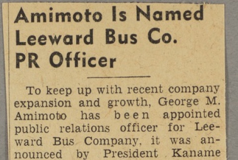 Article about George M. Amimoto (ddr-njpa-5-40)