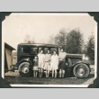 Photo of five girls beside a car (ddr-densho-483-290)